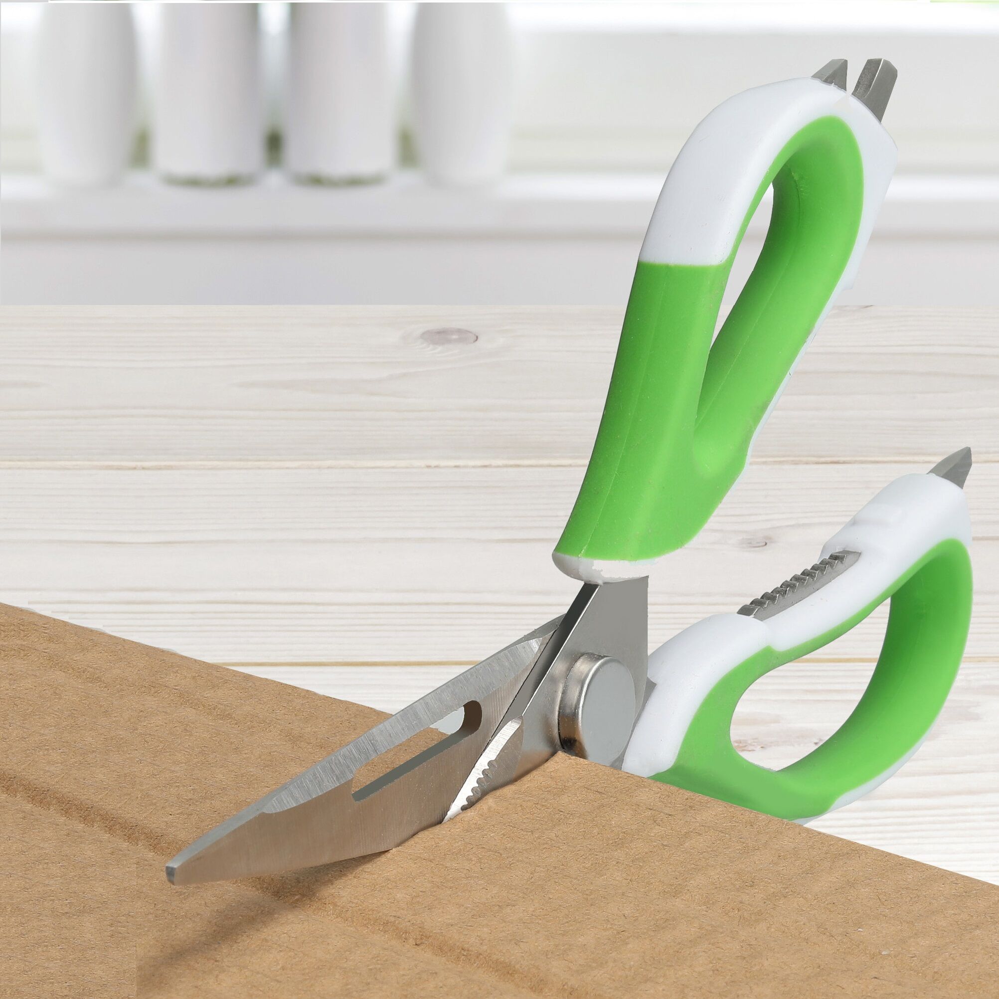 MR. ROBINSON Scheren Set - Allzweckschere Küchenschere mit vielen Funktionen - Kräuterschere mit 5fach Klinge - Geflügelschere mit Knochenbrecher - Hochwertiges Scherenset auch für Linkshänder