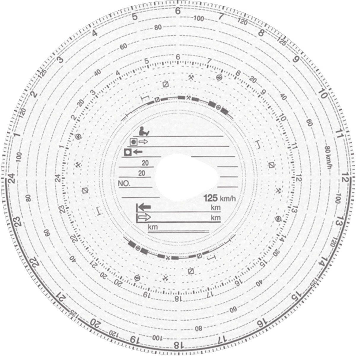 Original HAUG Diagrammscheiben 125 100 (125 km/h Kombi), 100 Stück