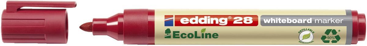 28 Boardmarker EcoLine - nachfüllbar, 1,5 - 3 mm, rot