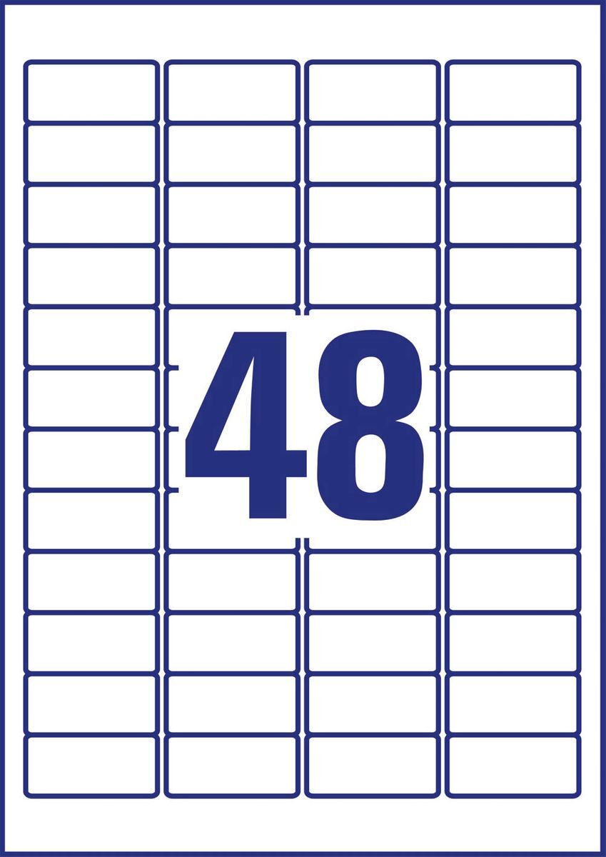 J4791-25 Adress-Etiketten - 45,7 x 21,2 mm, weiß, 1.200 Etiketten/25 Blatt, permanent, Absender-Etikett