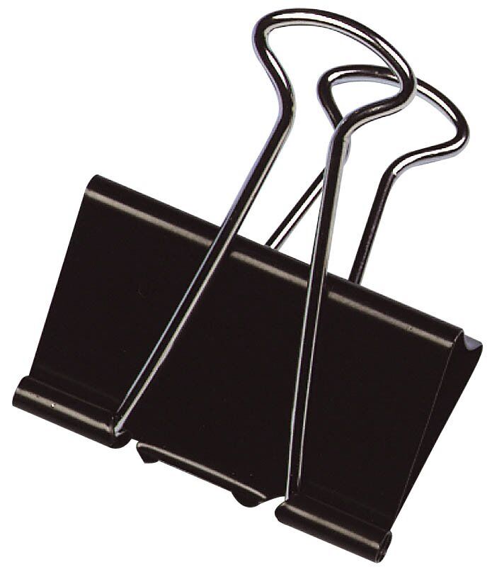 Foldback-Klammern - 32 mm, Klemmvolumen 13 mm, schwarz, 10 Stück