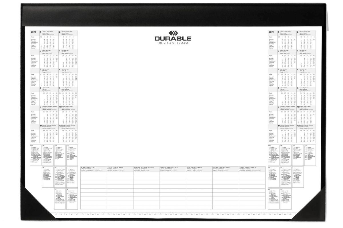 Schreibunterlage mit Block - 600 x 400 mm, schwarz