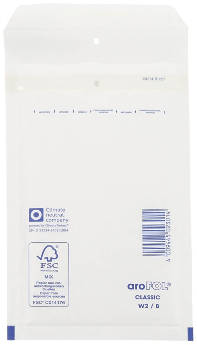Luftpolstertaschen Nr. 2, 120x215 mm, weiß, 200 Stück