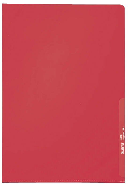 10x 4000 Standard Sichthülle A4 PP-Folie, genarbt, rot, 0,13 mm