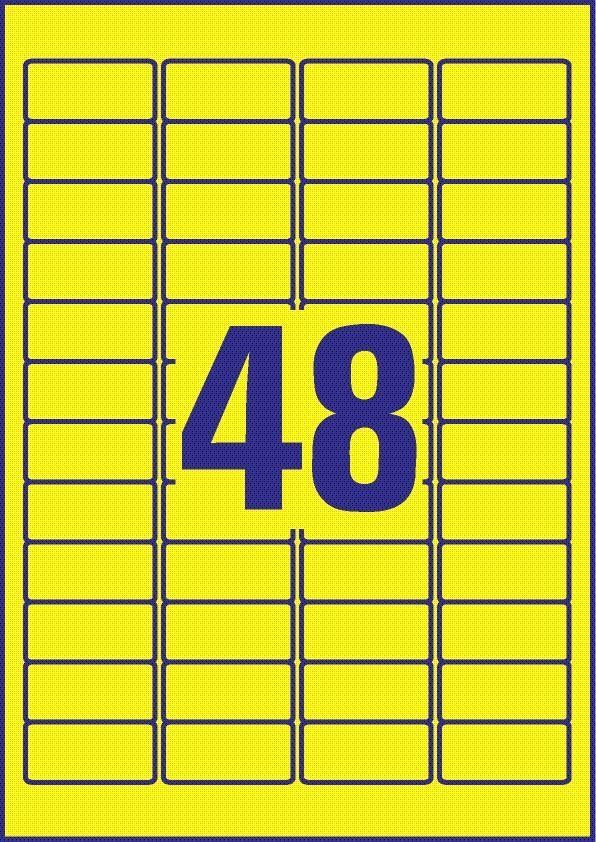 L6038-20 Etiketten - 45,7 x 21,2 mm, gelb, 960 Etiketten/20 Blatt, wiederablösbar