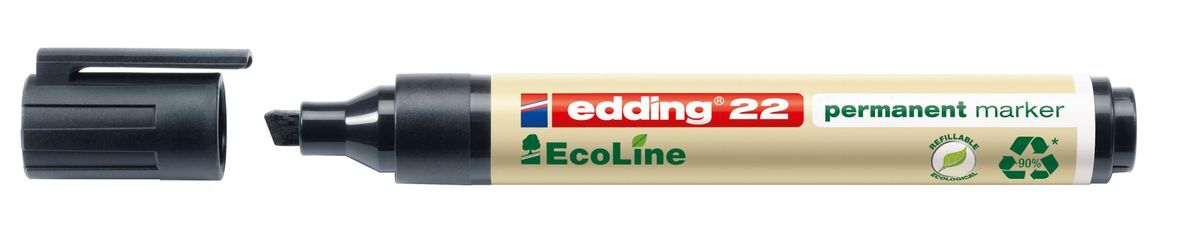 22 Permanentmarker EcoLine - nachfüllbar, 1 - 5 mm, schwarz