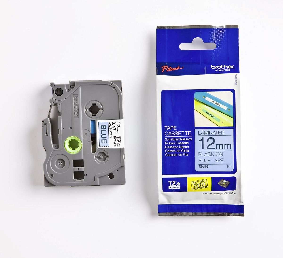 TZe-531 Schriftbandkassette - laminiert, 12 mm x 8 m, schwarz auf blau