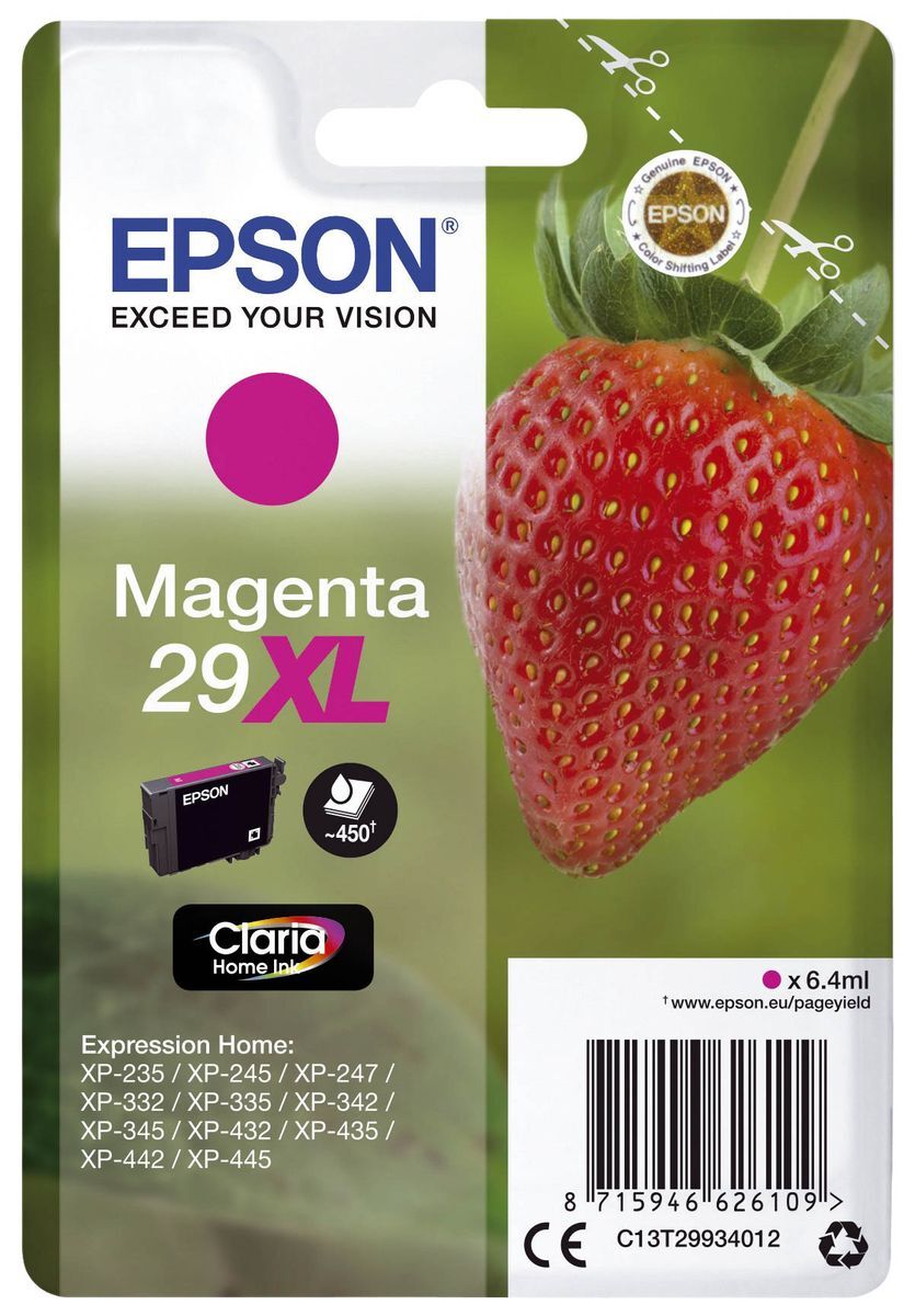 Original Epson Tintenpatrone magenta (C13T29934012,29XL,T2993,T29934012)