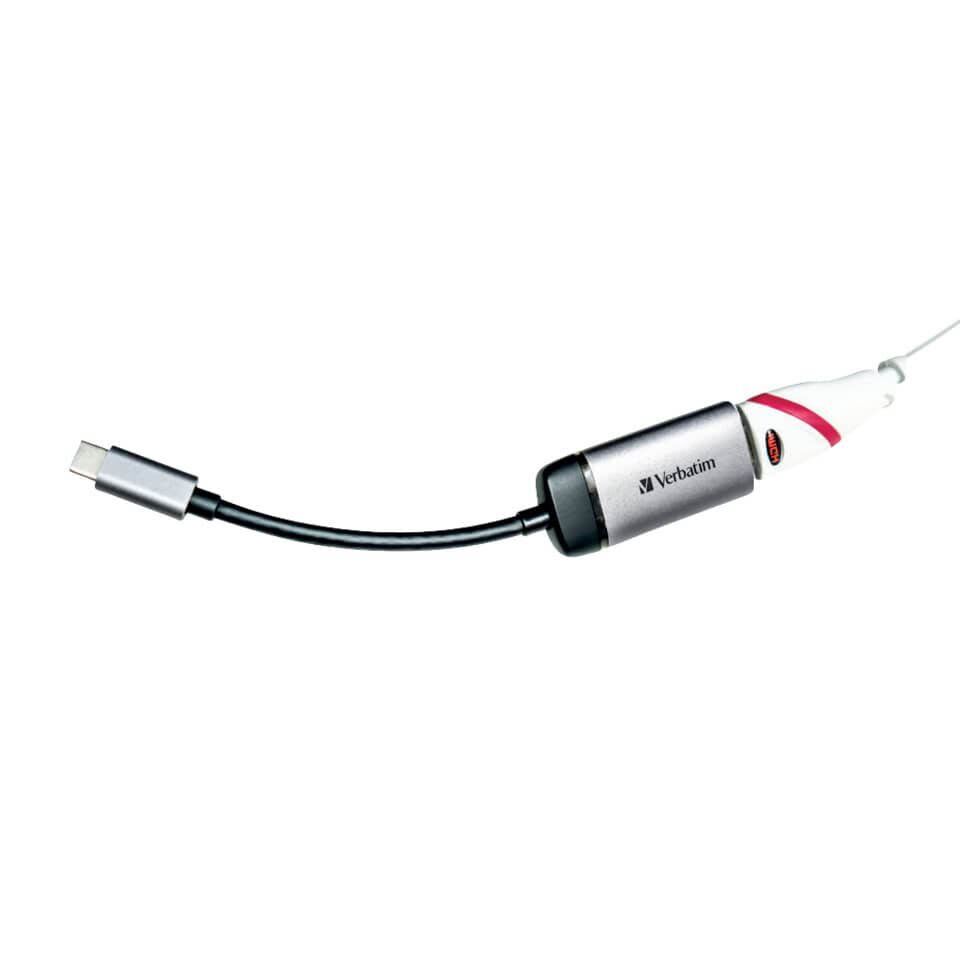 USB-C auf HDMI 4K Adapter - Für den Anschluss von Laptops, MacBooks an einen Projektor oder Monitor - Grau