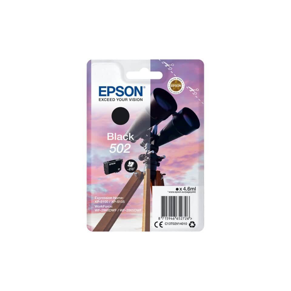 Original Epson Tintenpatrone schwarz (C13T02V14010,T02V140,502,T02V1,T02V14010)
