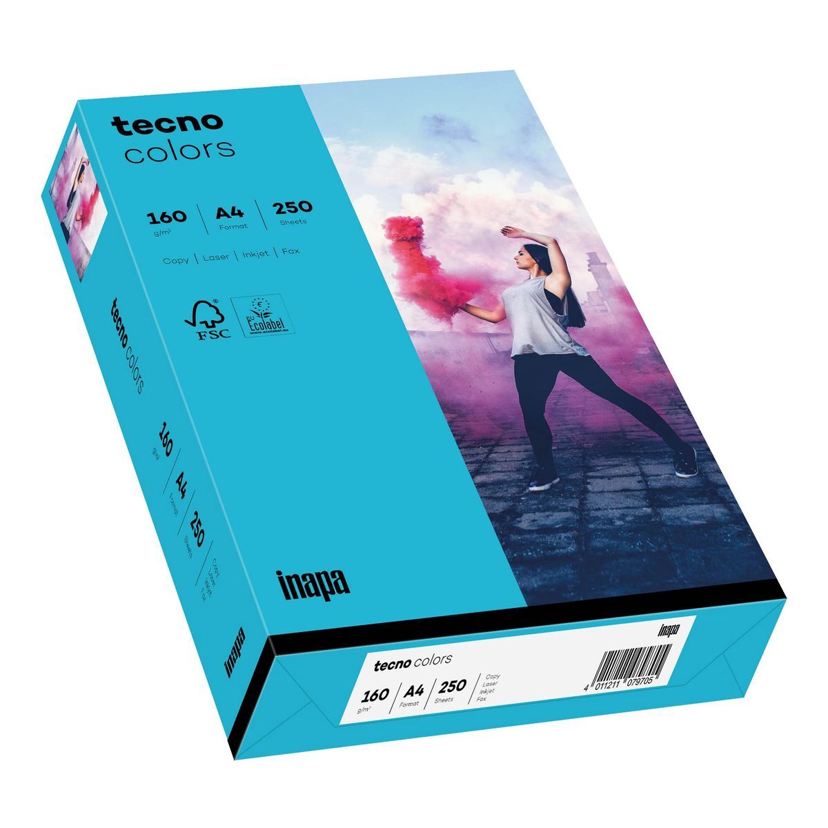 Multifunktionspapier tecno® colors - A4, 160 g/qm, blau, 250 Blatt