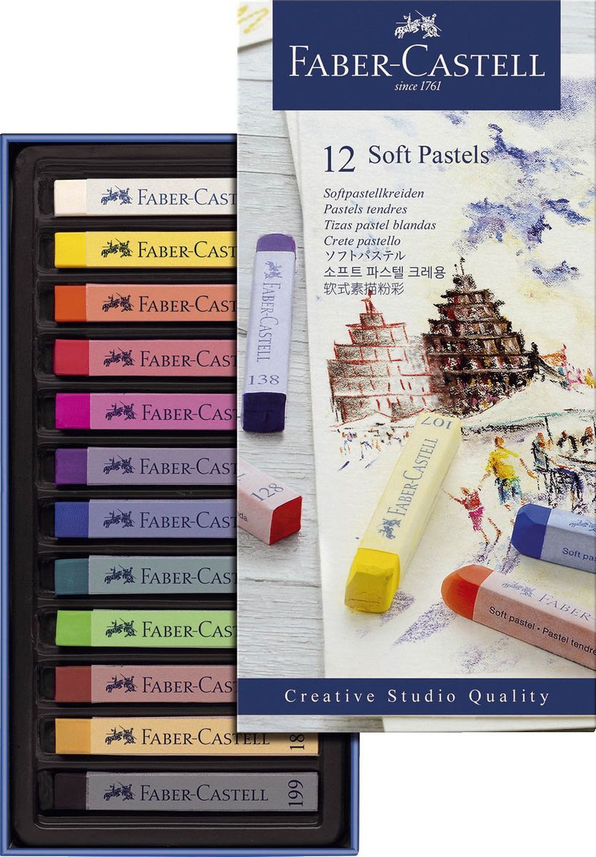 Creative Studio Softpastellkreide - 12 Farben sortiert im Kartonetui