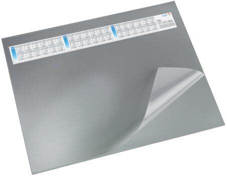 Schreibunterlage DURELLA DS - mit Vollsichtauflage, Kalender, 65 x 52 cm, grau