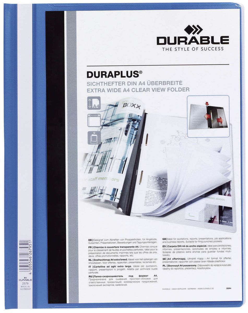 Angebotshefter DURAPLUS® - strapazierfähige Folie, A4+, blau