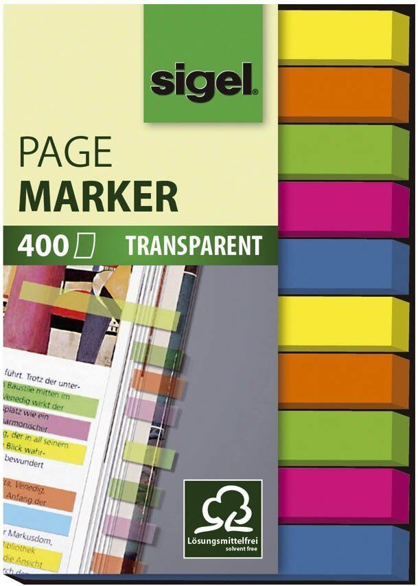 Page Marker Folie - 50 x 6 mm, sortiert, 10x 40 Streifen