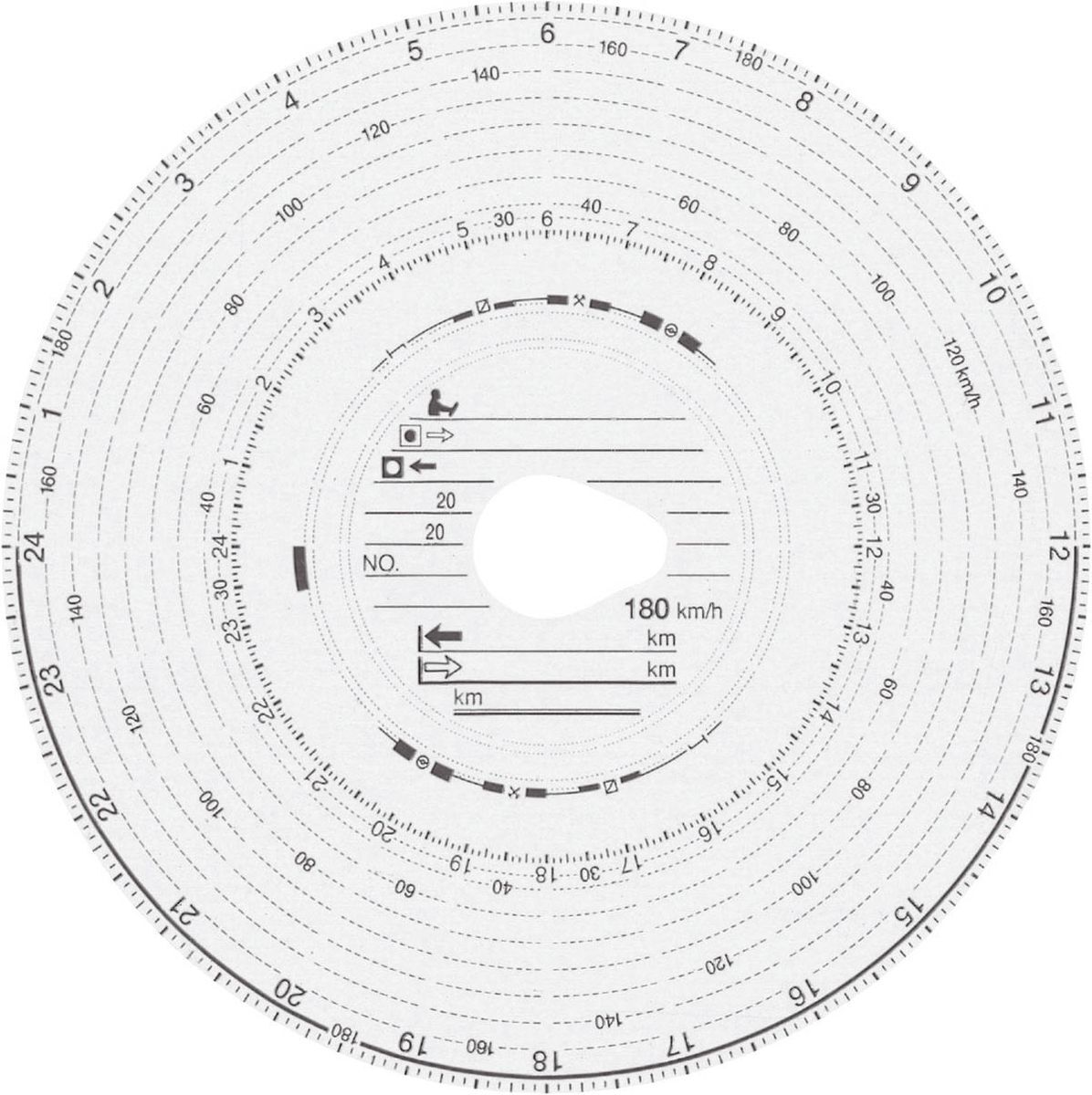 Original HAUG Diagrammscheiben 180 100 (180 km/h Automatik), 100 Stück