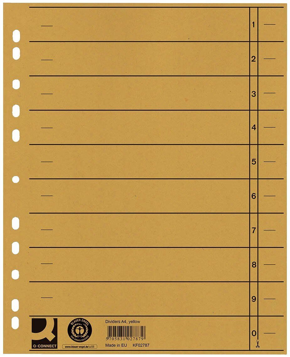 Trennblätter durchgefärbt - A4 Überbreite, gelb, 100 Stück