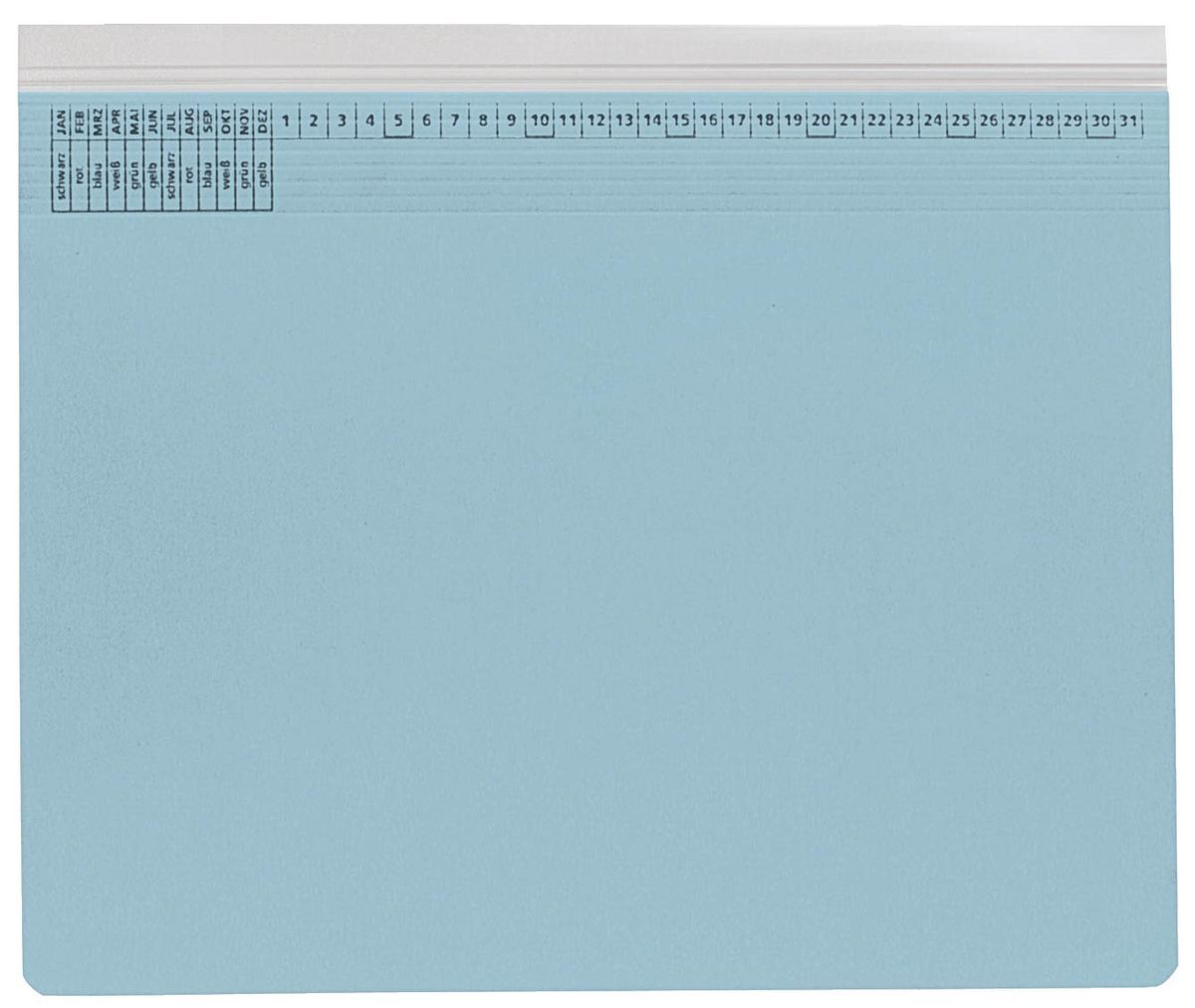 25x Kanzleihefter A gefalzt - Rechtsheftung (kaufmännische Heftung), 1 Tasche, 1 Abheftvorrichtung, hellblau