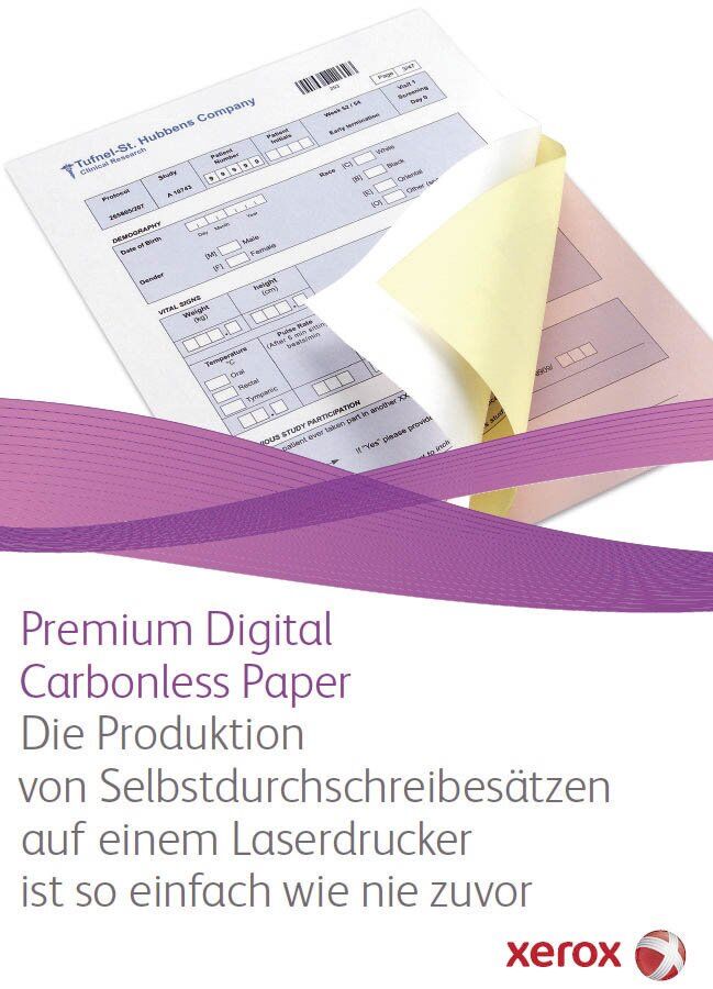 Digital Selbstdurchschreibepapier - 3-fach (Oberblatt-Mittelblatt-Schlussblatt), A4, weiß/gelb/rosa, 500 Blatt