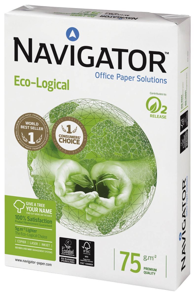 Eco-Logical - A4, 75 g/qm, weiß, 500 Blatt