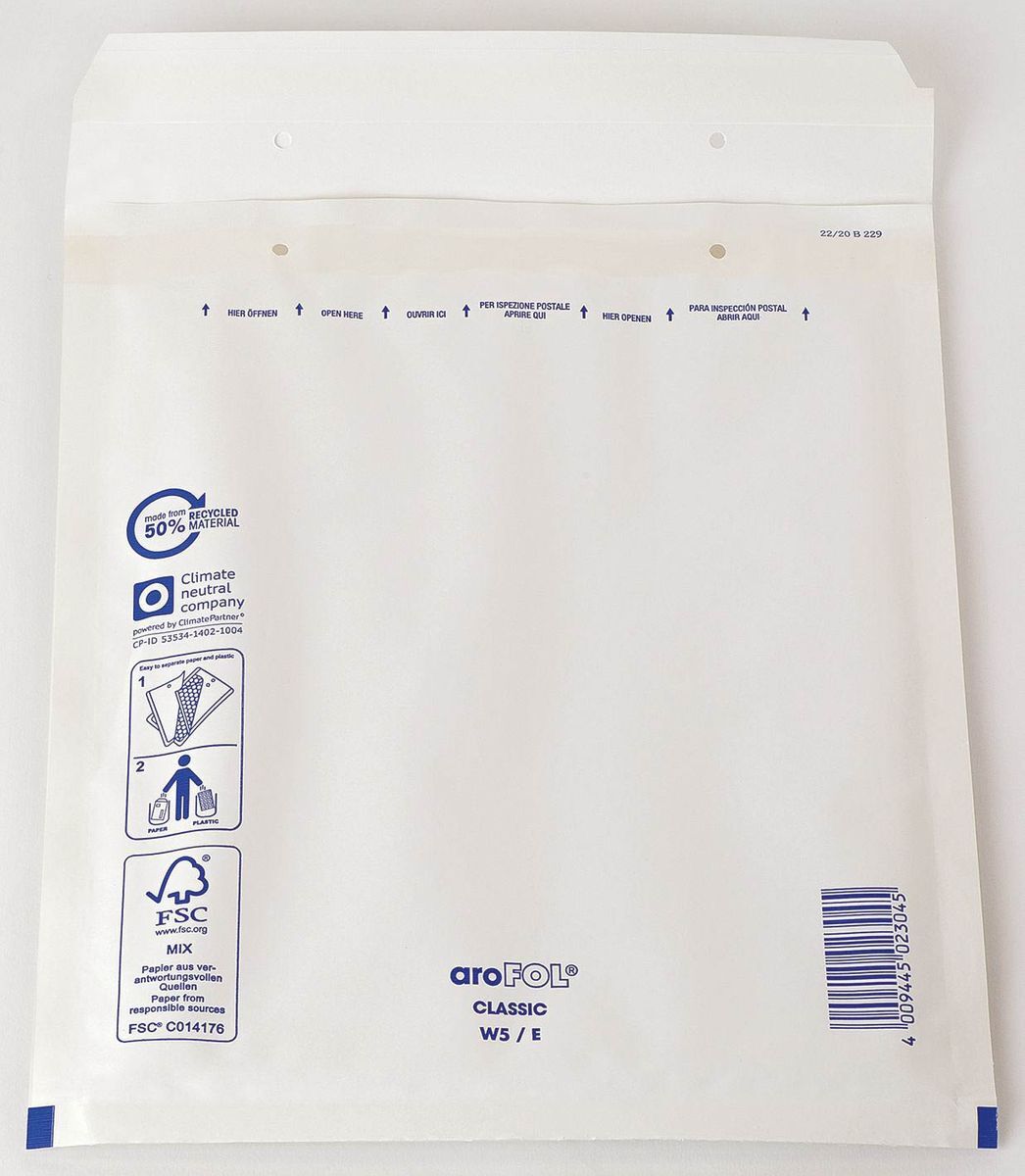 Luftpolstertaschen Nr. 5, 220x265 mm, weiß, 10 Stück