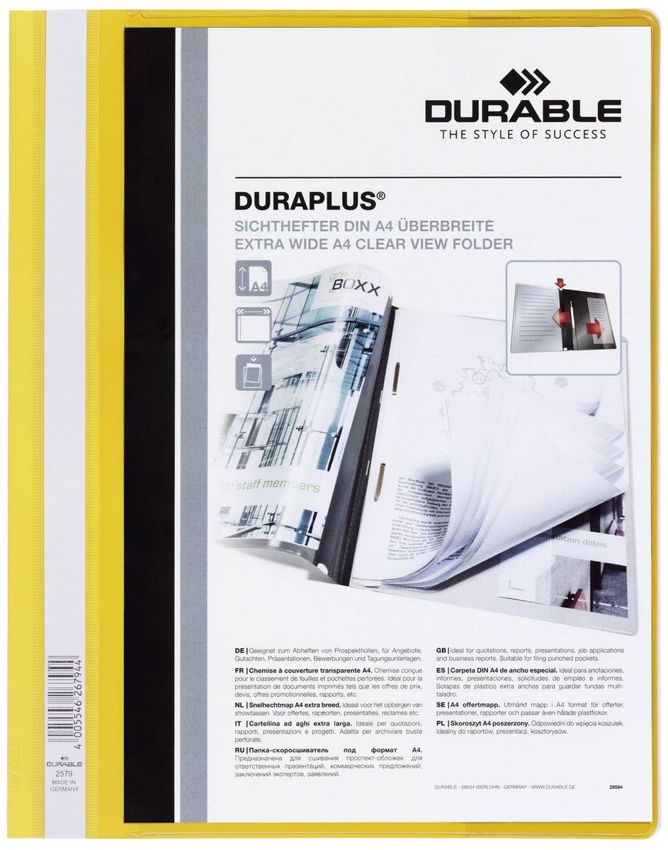 Angebotshefter DURAPLUS® - strapazierfähige Folie, A4+, gelb
