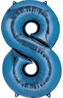 Folienballon XXL Zahl 8 - blau