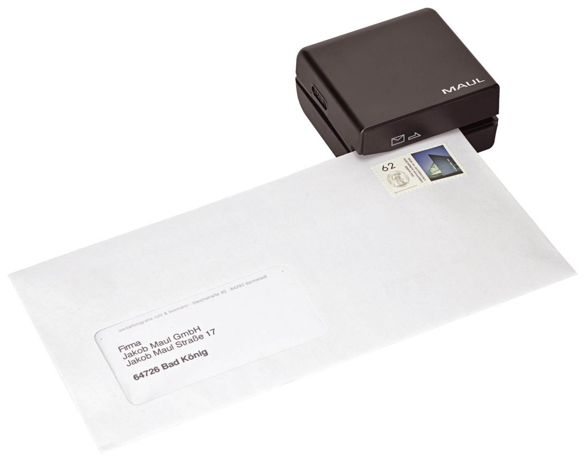 Brieföffner elektrisch, 7,4 x 7 x 4 cm, schwarz