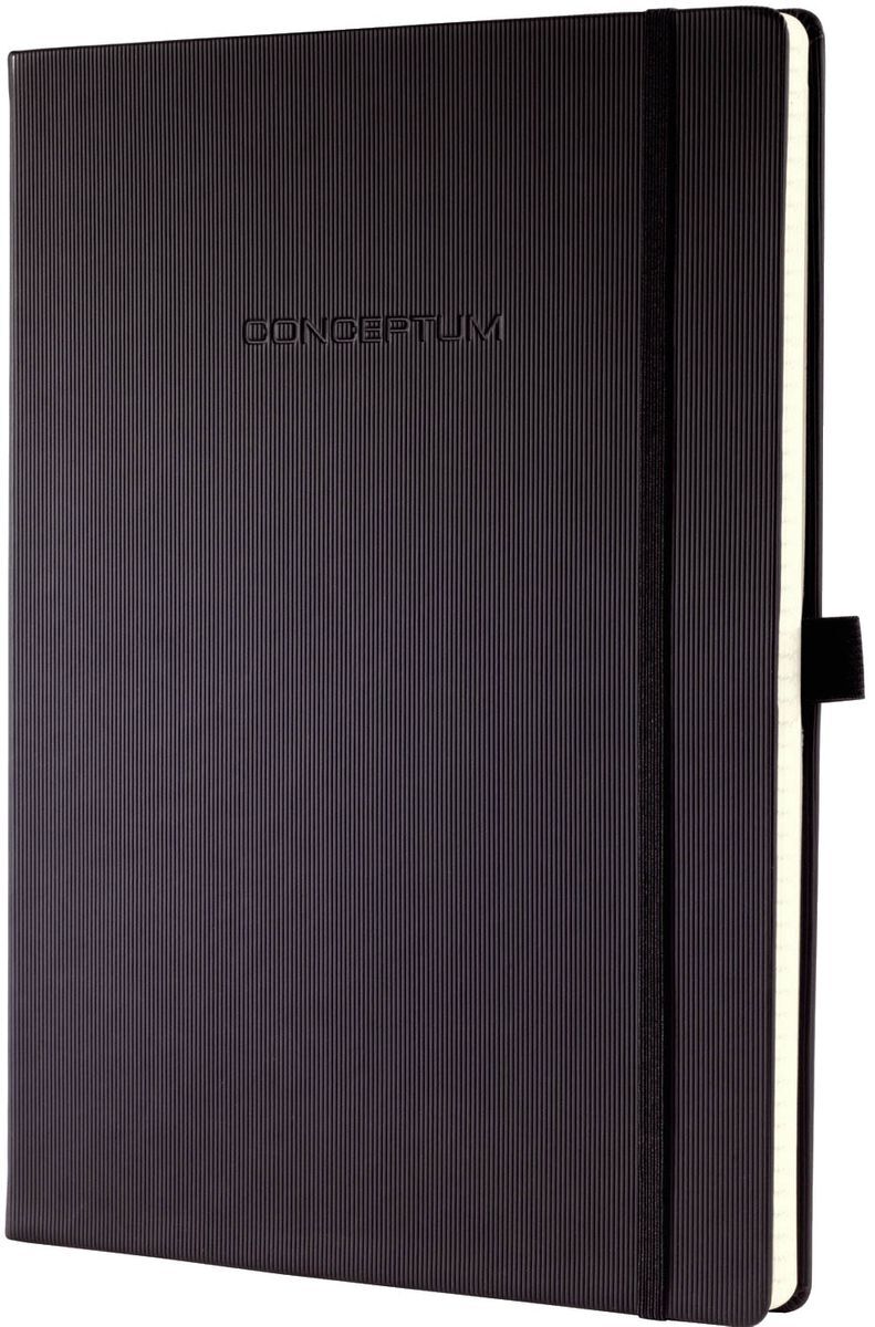 Notizbuch Conceptum - A4+, kariert, 194 Seiten, schwarz, Hardcover