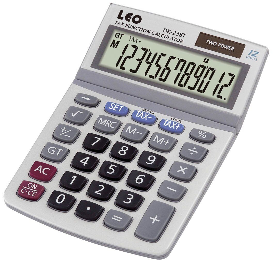 Tischrechner LEO DK-238T, weiß, 12-stellig