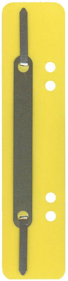 Heftstreifen Kunststoff, kurz - Deckleiste aus Metall, gelb, 25 Stück