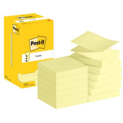 Haftnotizblock Z-Notes - 76 x 76 mm, gelb, 12x 100 Blatt Karton