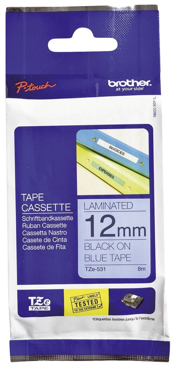 TZe-531 Schriftbandkassette - laminiert, 12 mm x 8 m, schwarz auf blau