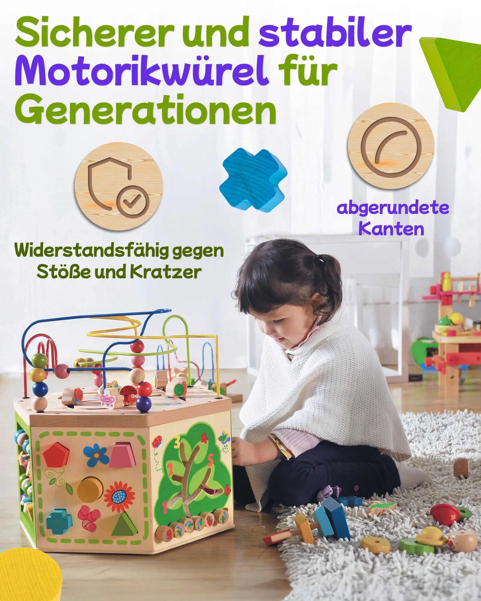 EverEarth - 7 in 1 großer Motorikwürfel EverEarth - 7 in 1 großer Motorikwürfel