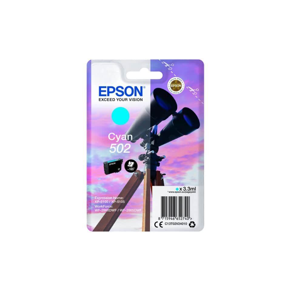 Original Epson Tintenpatrone cyan (C13T02V24010,T02V240,502,T02V2,T02V24010)