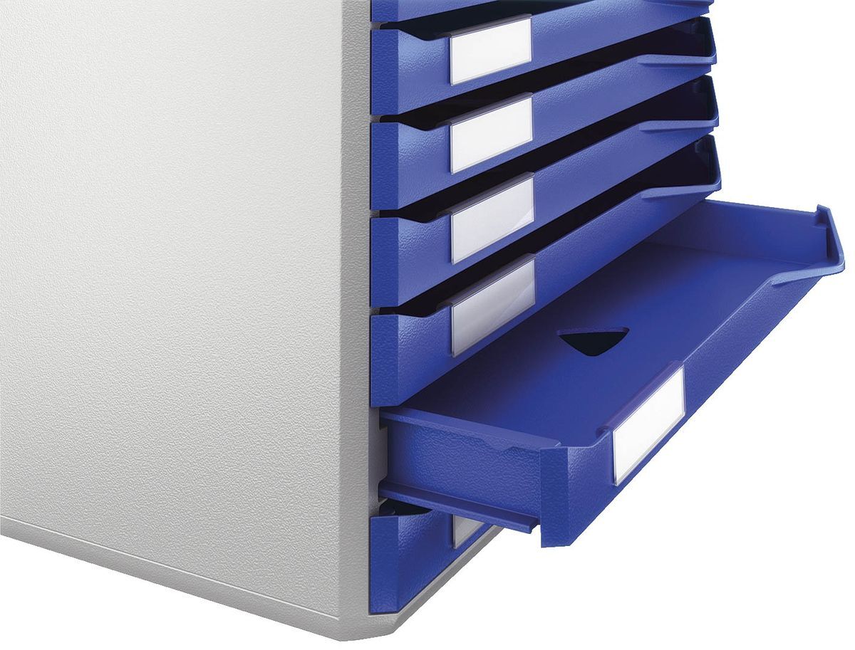5281 Schubladenset Formular-Set - A4/C4, 10 geschlossene Schubladen, lichtgrau/blau