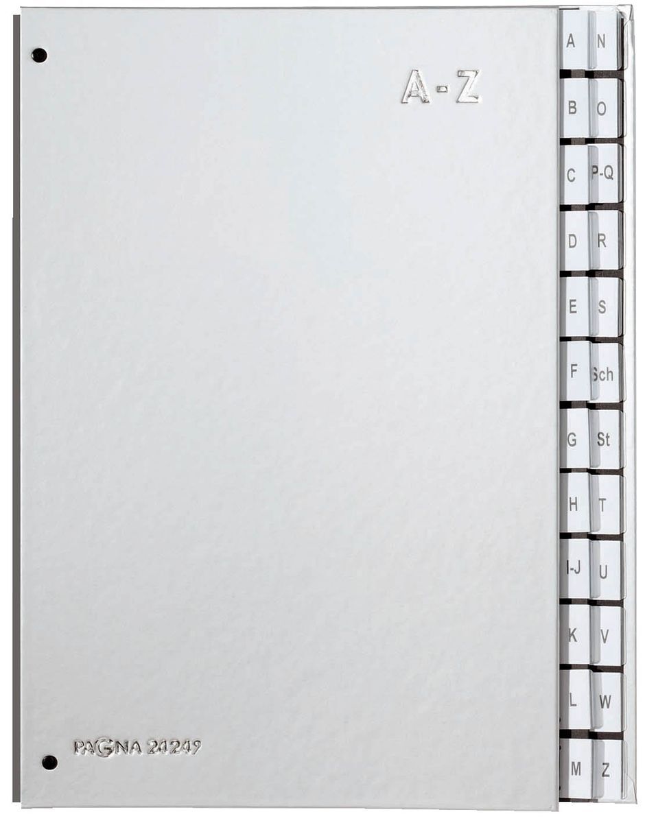 Pultordner Color-Einband - Tabe A - Z, 24 Fächer, silber