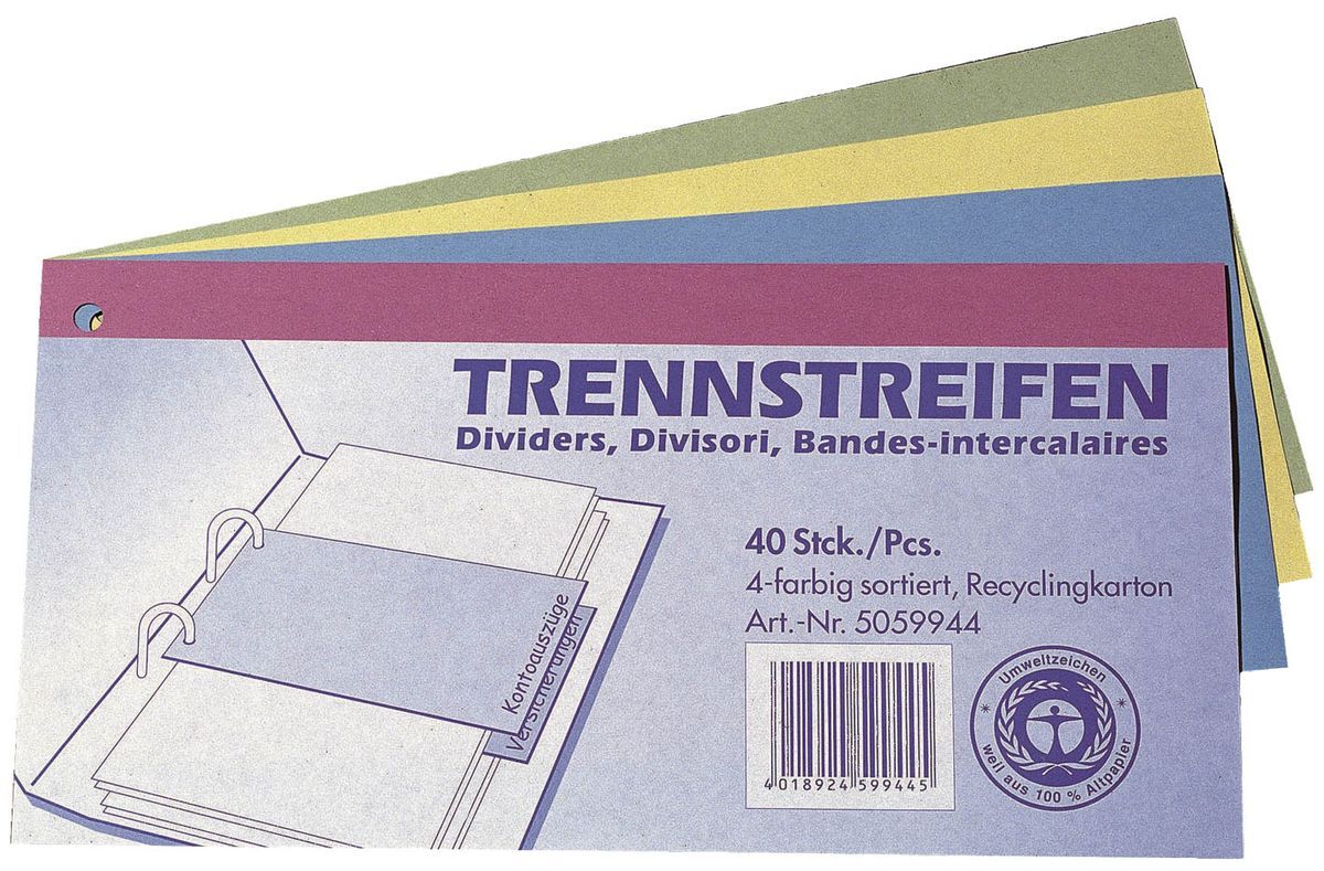 Trennstreifen - 190 g/qm Karton, sortiert, 40 Stück