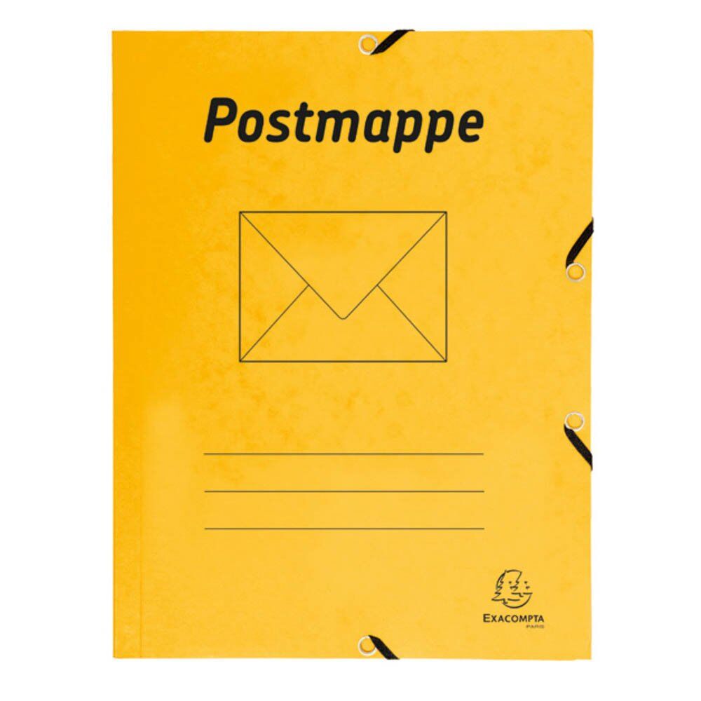 Sammelmappe Postmappe - A4, 425 g/qm, Gummizug, 3 Klappen, gelb