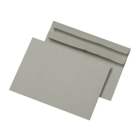 Briefumschläge - C6 (162x114 mm), ohne Fenster, selbstklebend, 75 g/qm, 1.000 Stück, recycling grau