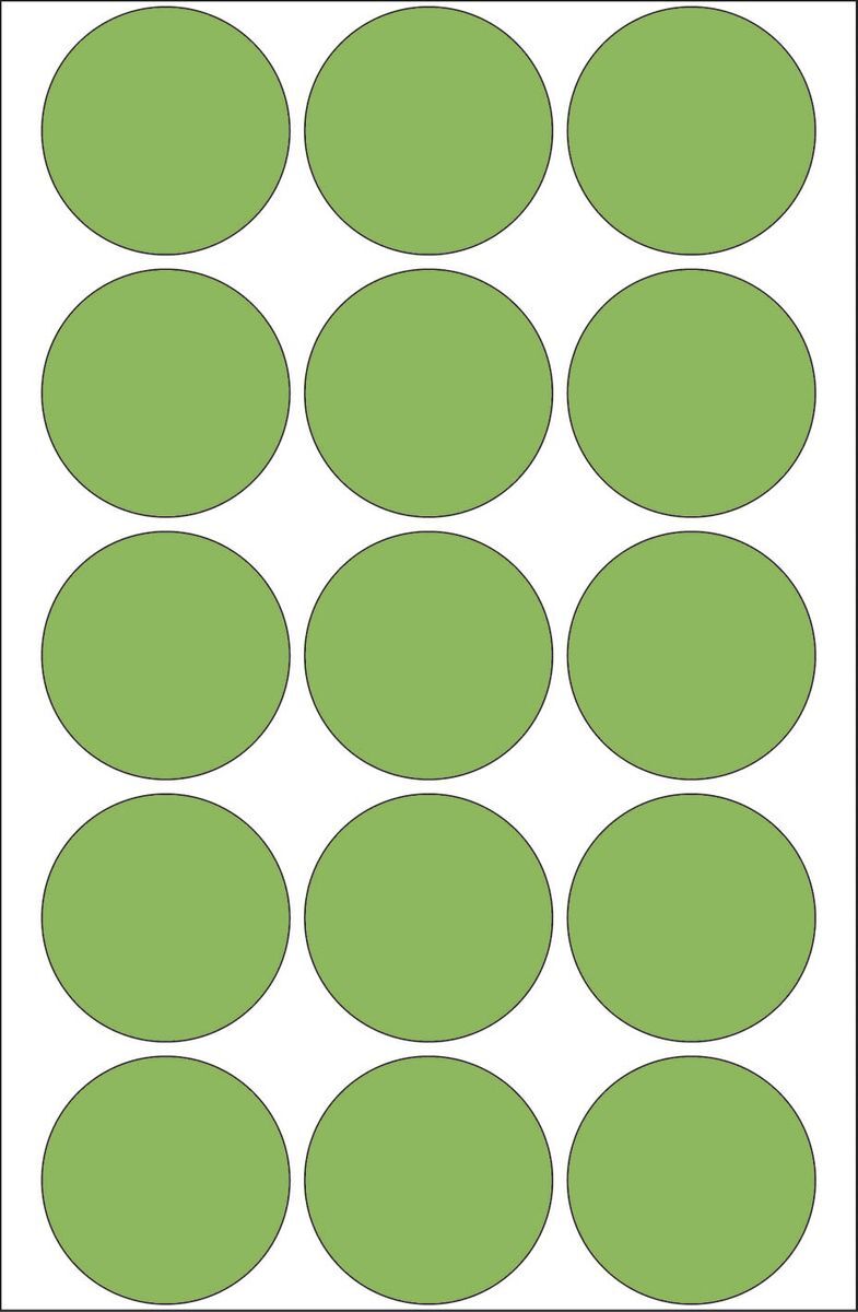 2275 Vielzwecketiketten - grün, Ø 32 mm, matt, 480 Stück