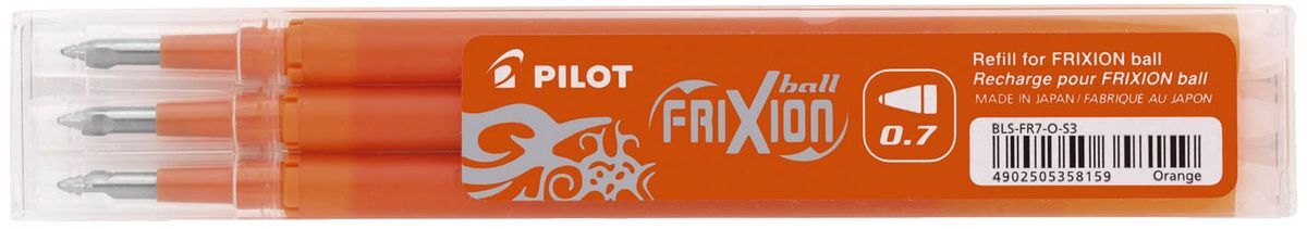 Tintenrollermine FriXion BLS-FR7 - 0,4 mm, orange, 3er Pack