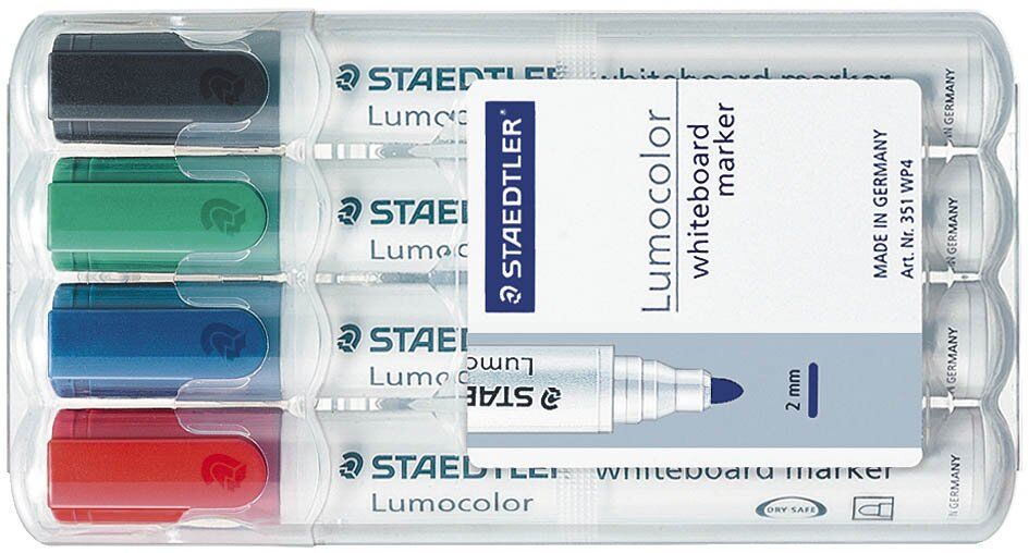 Lumocolor® 351 whiteboard marker - Rundspitze, 4 Farben sortiert