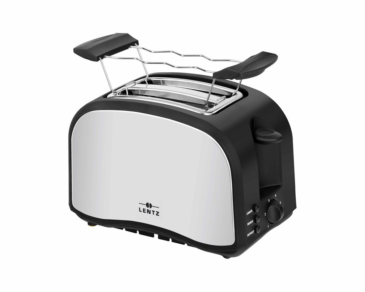 Toaster 2-Scheiben Edelstahl, Schwarz