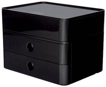 SMART-BOX PLUS ALLISON Schubladenbox mit Utensilienbox - stapelbar, 2 Laden,  jet black/jet black