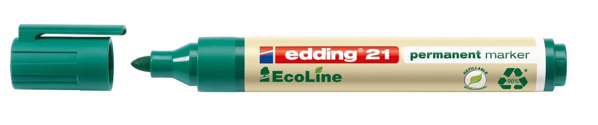 21 Permanentmarker EcoLine - nachfüllbar, 1,5 - 3 mm, grün