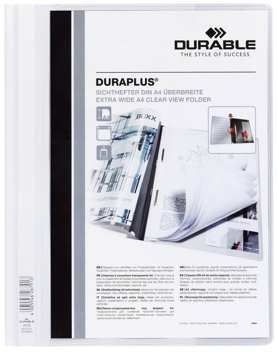 Angebotshefter DURAPLUS® - strapazierfähige Folie, A4+, weiß