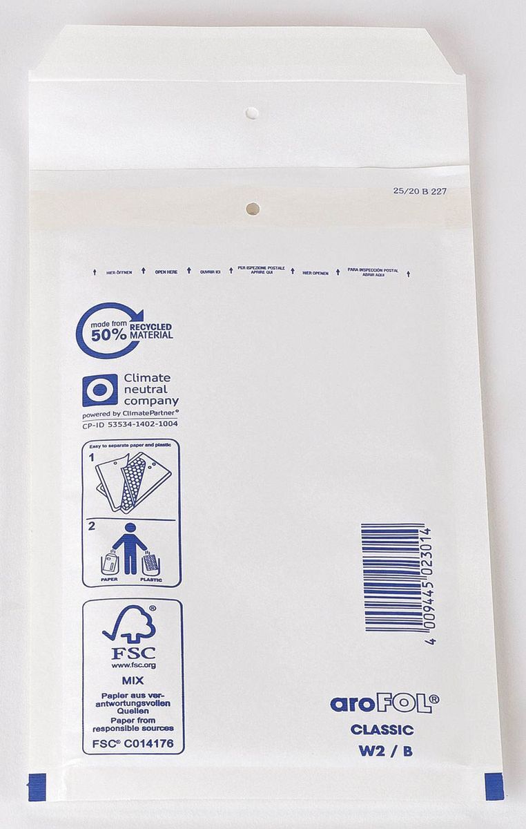 Luftpolstertaschen Nr. 2, 120x215 mm, weiß, 10 Stück