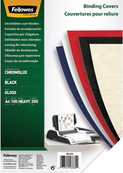 Deckblätter Chromolux - A4 Deckblätter, schwarz, 100 Stück