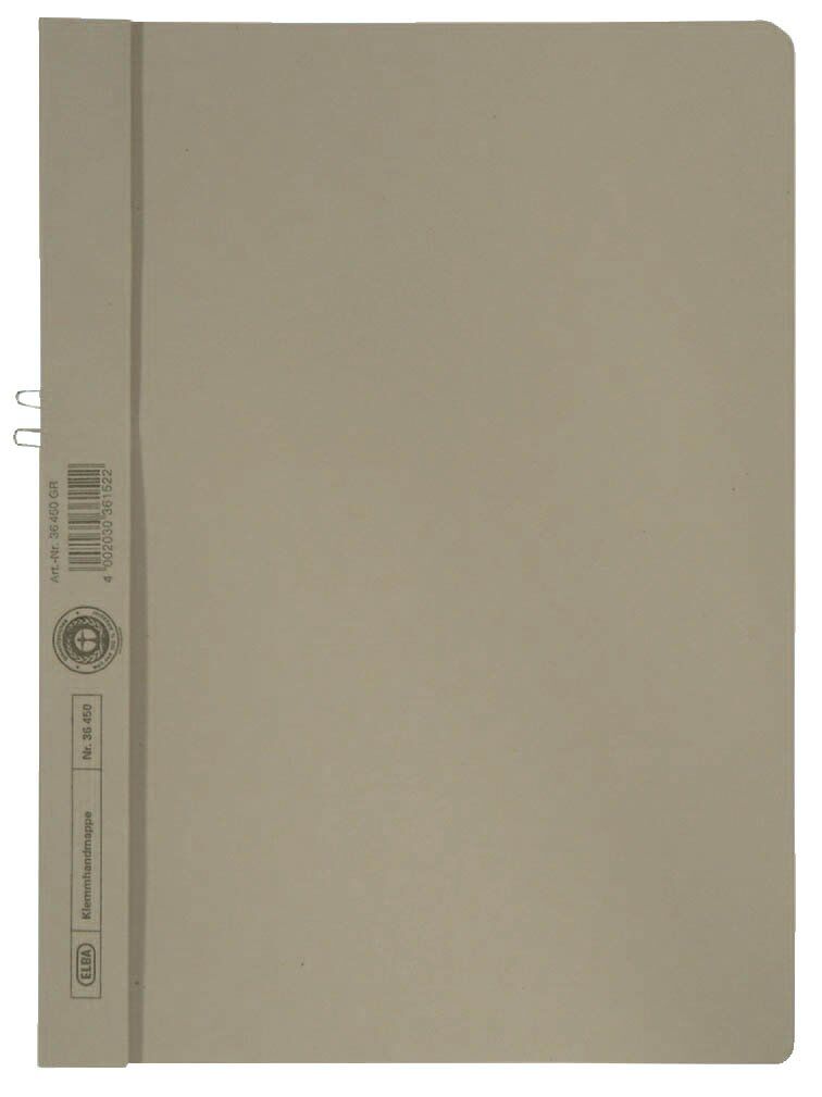 Klemmhandmappe ohne Deckel - A4, 10 Blatt, Manilakarton (RC), grau